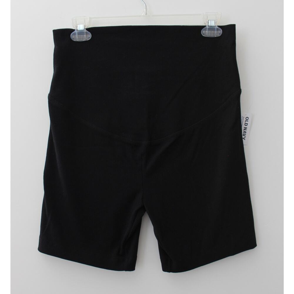 Old Navy Women Maternity Full Panel Biker Shorts Black Size M NWT